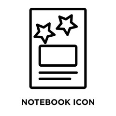notebook icons isolated on white background. Modern and editable notebook icon. Simple icon vector illustration.