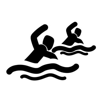 Swimmers icon vector isolated on white background, Swimmers sign