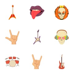 Enchanting performance icons set. Cartoon set of 9 enchanting performance vector icons for web isolated on white background