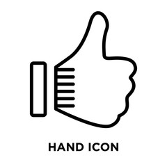 Hand icon vector isolated on white background, Hand sign , linear and stroke elements in outline style