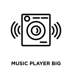 Music Player Big Speaker icon vector isolated on white background, Music Player Big Speaker sign , linear and stroke elements in outline style