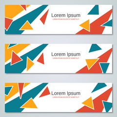 Abstract geometric style banners vector templates collection