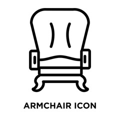 Armchair icon vector isolated on white background, Armchair sign , linear and stroke elements in outline style