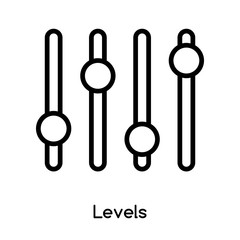 Levels icon vector isolated on white background, Levels sign , line or linear design elements in outline style