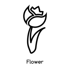 Flower icon vector isolated on white background, Flower sign , line or linear design elements in outline style
