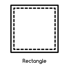 Rectangle icon vector isolated on white background, Rectangle sign , line or linear design elements in outline style