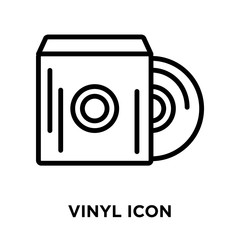 Vinyl icon vector isolated on white background, Vinyl sign , linear and stroke elements in outline style