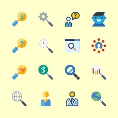 seo icons set. app, experience, screen and person graphic works