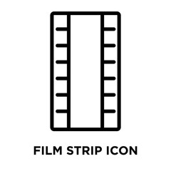 Obraz premium Film strip icon vector isolated on white background, Film strip sign , linear and stroke elements in outline style