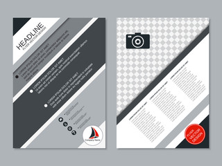 Modern professional business two-sided flyer vector design template