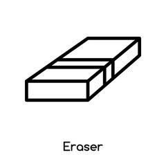 Eraser icon vector isolated on white background, Eraser sign , line or linear design elements in outline style