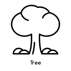 Tree icon vector isolated on white background, Tree sign , line or linear design elements in outline style