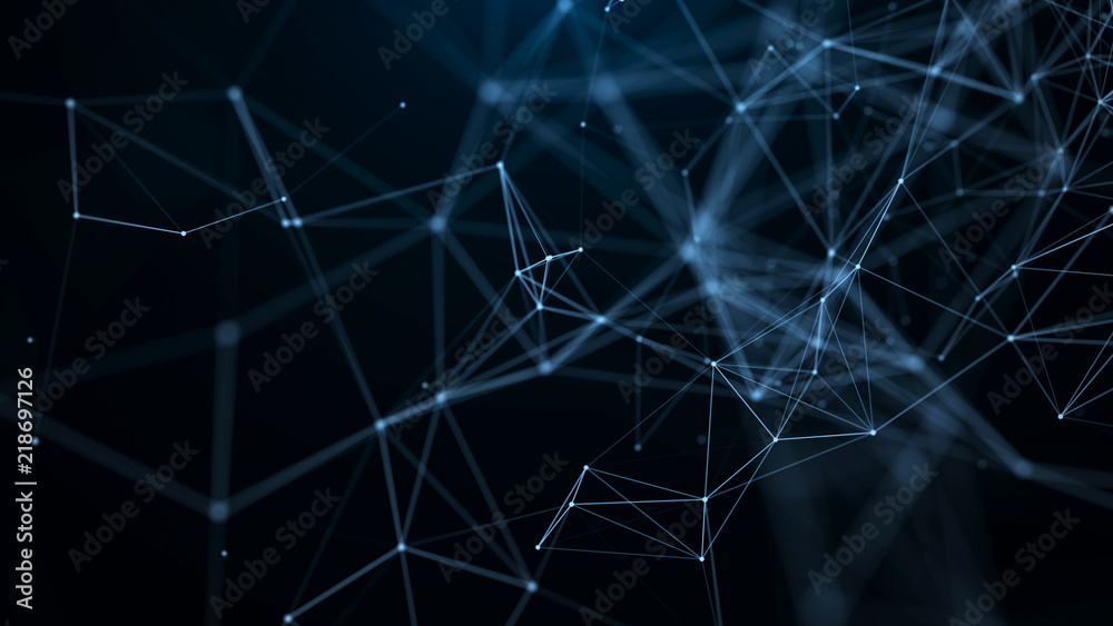 Aufkleber big data visualization. science background. big data complex with compounds. lines plexus