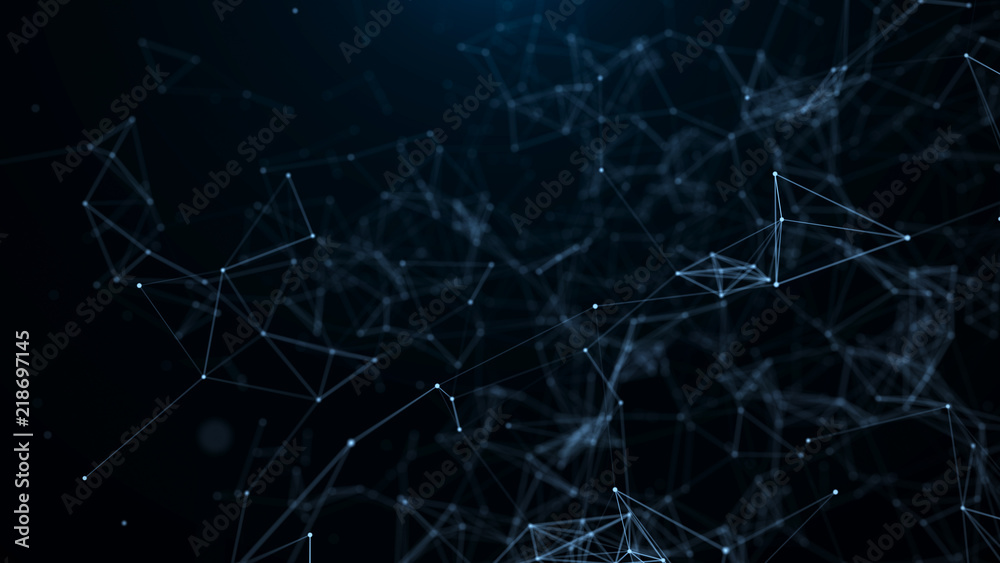 Poster big data visualization. science background. big data complex with compounds. lines plexus