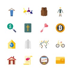 man icons set. one, home, metallic and commitment graphic works