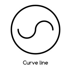Curve line icon vector isolated on white background, Curve line sign , line or linear design elements in outline style