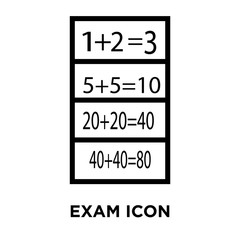 exam icons isolated on white background. Modern and editable exam icon. Simple icon vector illustration.