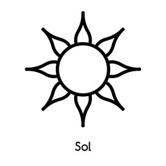 Sol icon vector isolated on white background, Sol sign , line or linear design elements in outline style