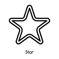 Star icon vector isolated on white background, Star sign , line or linear design elements in outline style