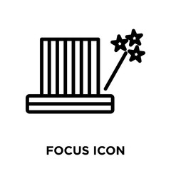 focus icons isolated on white background. Modern and editable focus icon. Simple icon vector illustration.