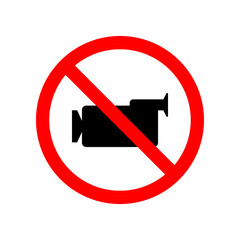 prohibited video camera icon. Element of ptohibited sign for mobile concept and web apps. Sign of prohibited video camera icon can be used for web and mobile