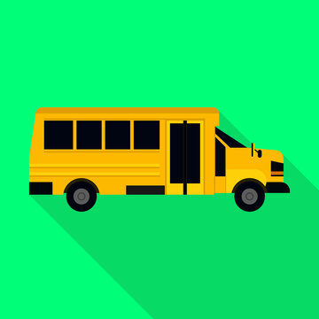 Kids bus of school icon. Flat illustration of kids bus of school vector icon for web design