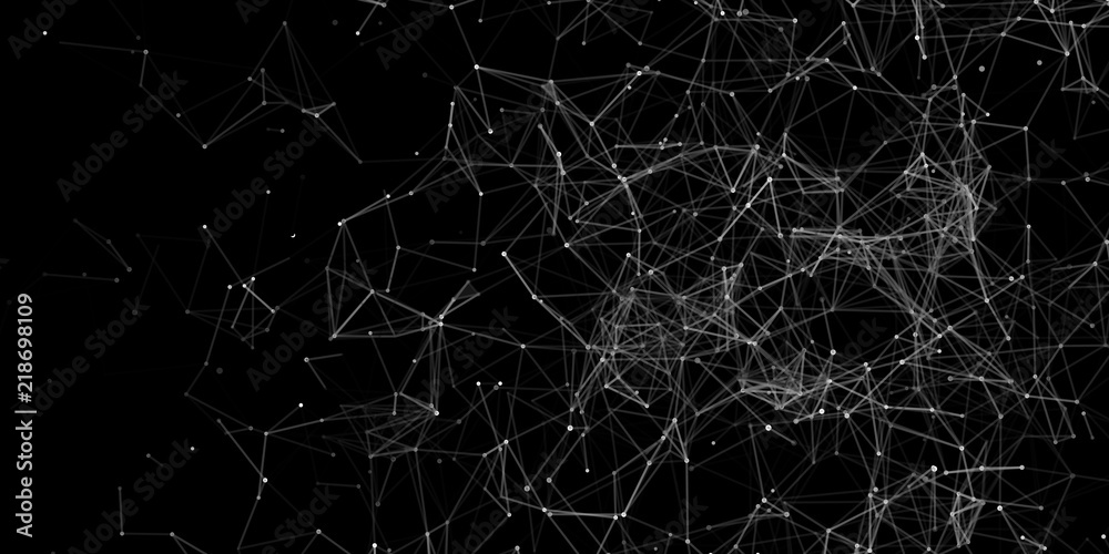 Poster plexus effect. white background.connecting dots and lines.abstract background polygonal.