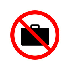 suitcase forbidden icon. Element of ptohibited sign for mobile concept and web apps. Sign of suitcase forbidden icon can be used for web and mobile