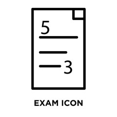 exam icons isolated on white background. Modern and editable exam icon. Simple icon vector illustration.