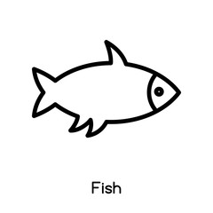 Fish icon vector isolated on white background, Fish sign , line or linear design elements in outline style