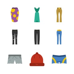 9 clothes icons set