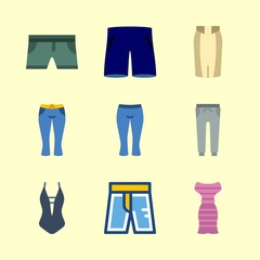 9 clothes icons set