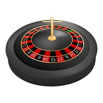 Casino roulette red black mockup. Realistic illustration of casino roulette red black vector mockup for web design isolated on white background