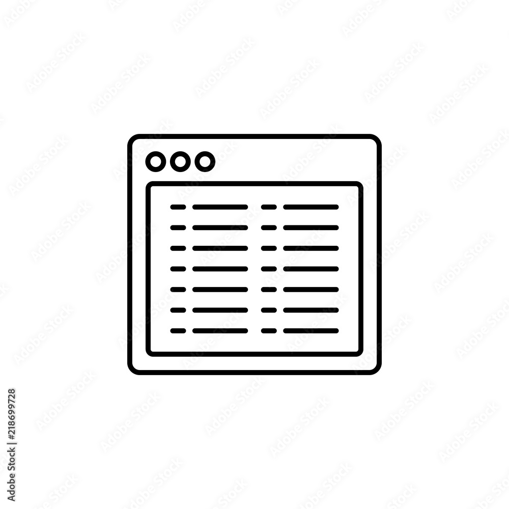 Poster browser list webpage icon. element of internet browser for mobile concept and web apps icon. thin li