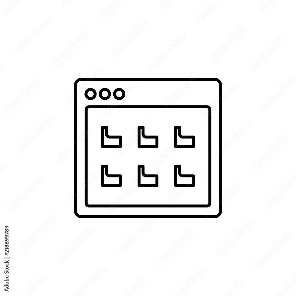 Poster browser file library webpage icon. element of internet browser for mobile concept and web apps icon.