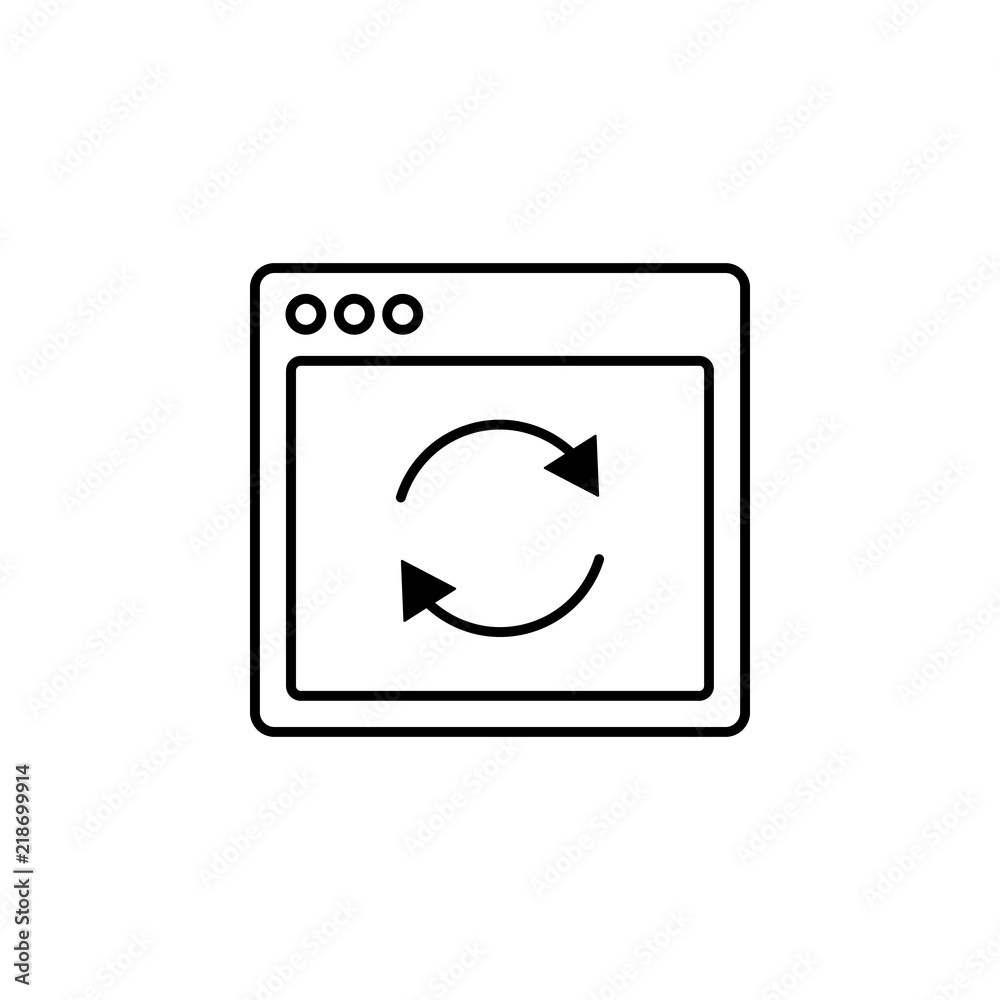 Poster browser refresh webpage icon. element of internet browser for mobile concept and web apps icon. thin