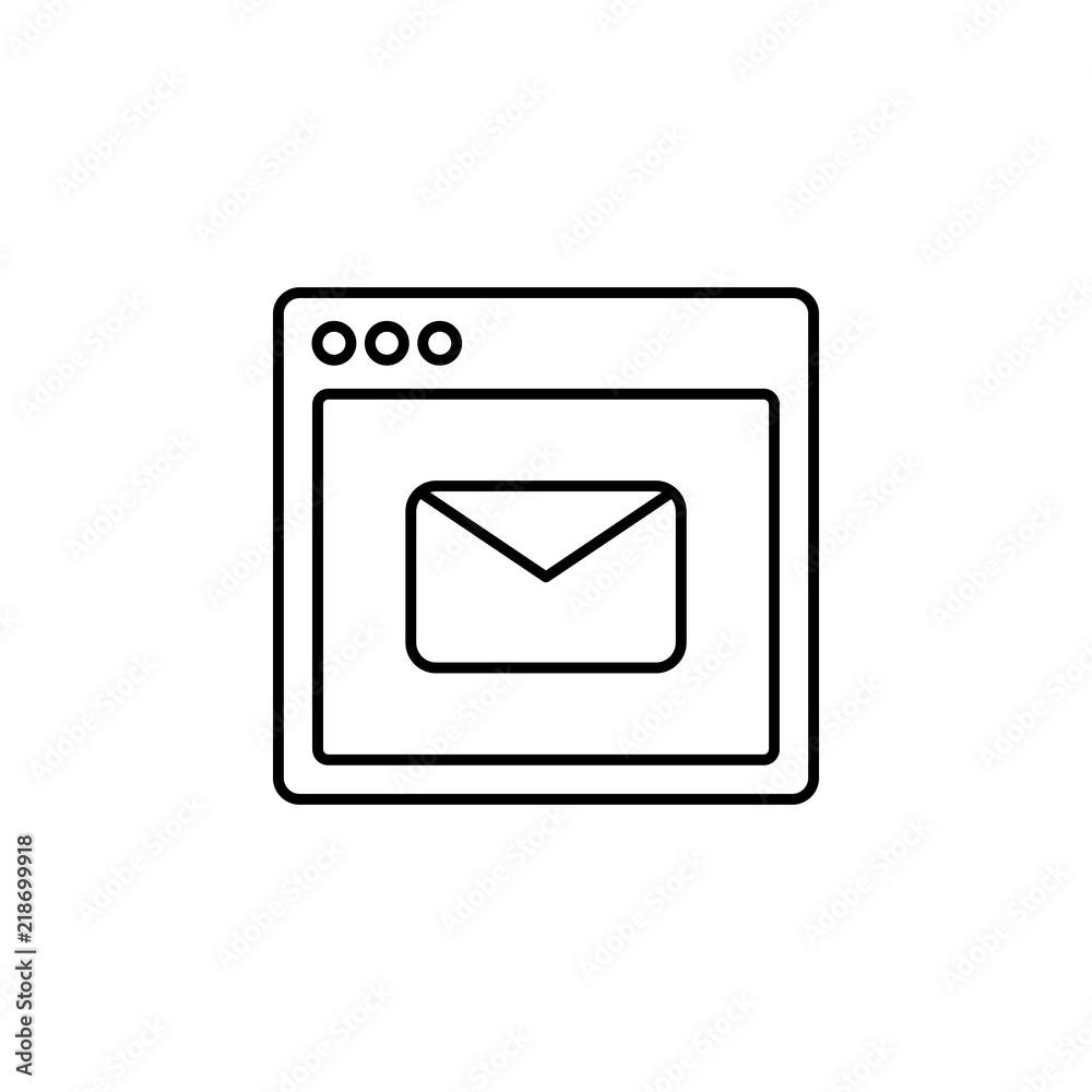 Poster browser message webpage icon. element of internet browser for mobile concept and web apps icon. thin