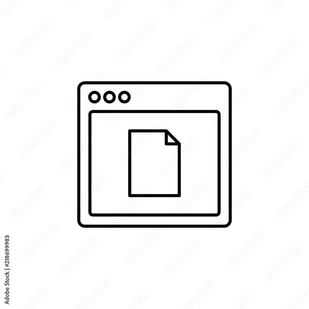 Poster browser file webpage icon. element of internet browser for mobile concept and web apps icon. thin li