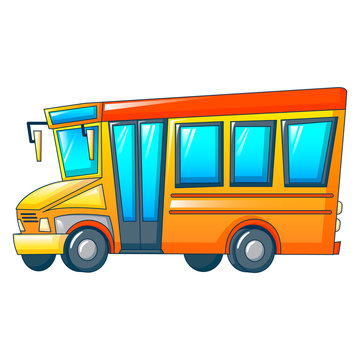 Retro kid school bus icon. Cartoon of retro kid school bus vector icon for web design isolated on white background
