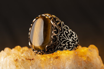 Tiger eye stone handmade ring