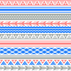 Ethnic boho tribal indian seamless pattern. Colorful pattern for textile design. Vector illustration. 