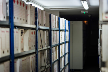 View inside the documents archive, perspective view