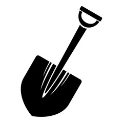 Big shovel icon. Simple illustration of big shovel vector icon for web design isolated on white background