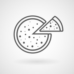 Pizza line icon on white background, vector, illustration, eps file