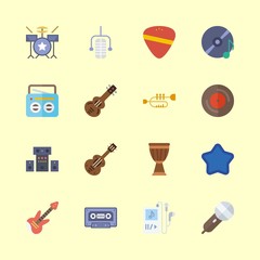 16 music icons set