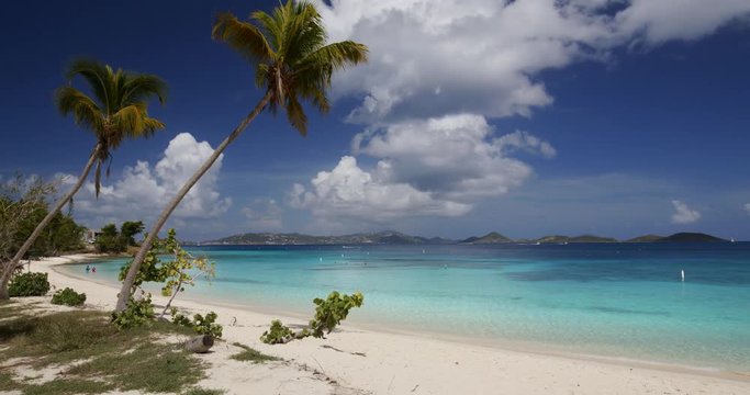 twin palms on honeymoon beach, st john, virgin islands, post hurricane Irma