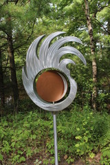 Metal and glass sculpture