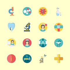 hospital icons set. problem, optical, hotline and dental care graphic works