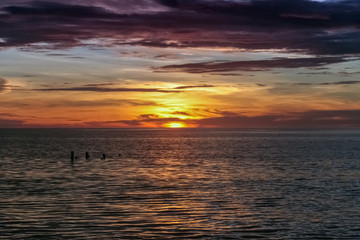 Fototapeta premium sunset on the sea in venezuela