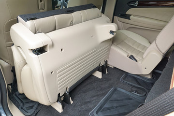 Folding seats and a cargo space inside suv automibile